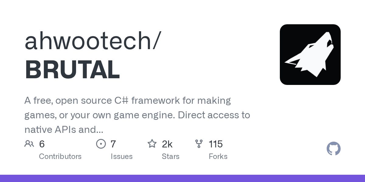 GitHub social preview, ahwootech/BRUTAL
