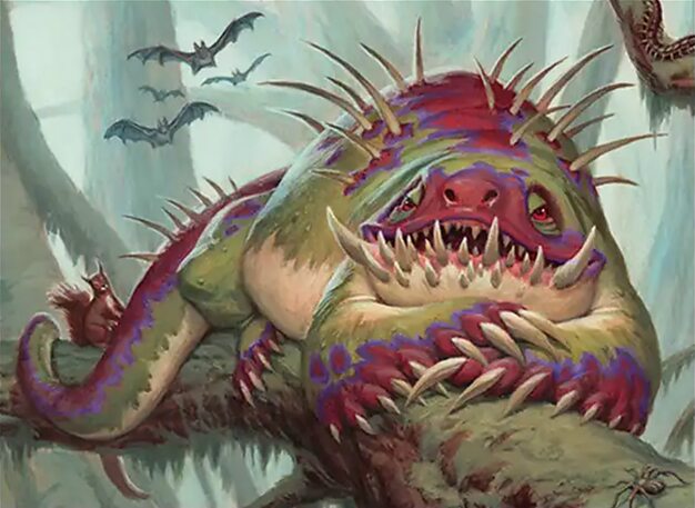 Blech, Loafing Pest 原画（Scryfall Secrets of Strixhaven #176，同年触发对照）